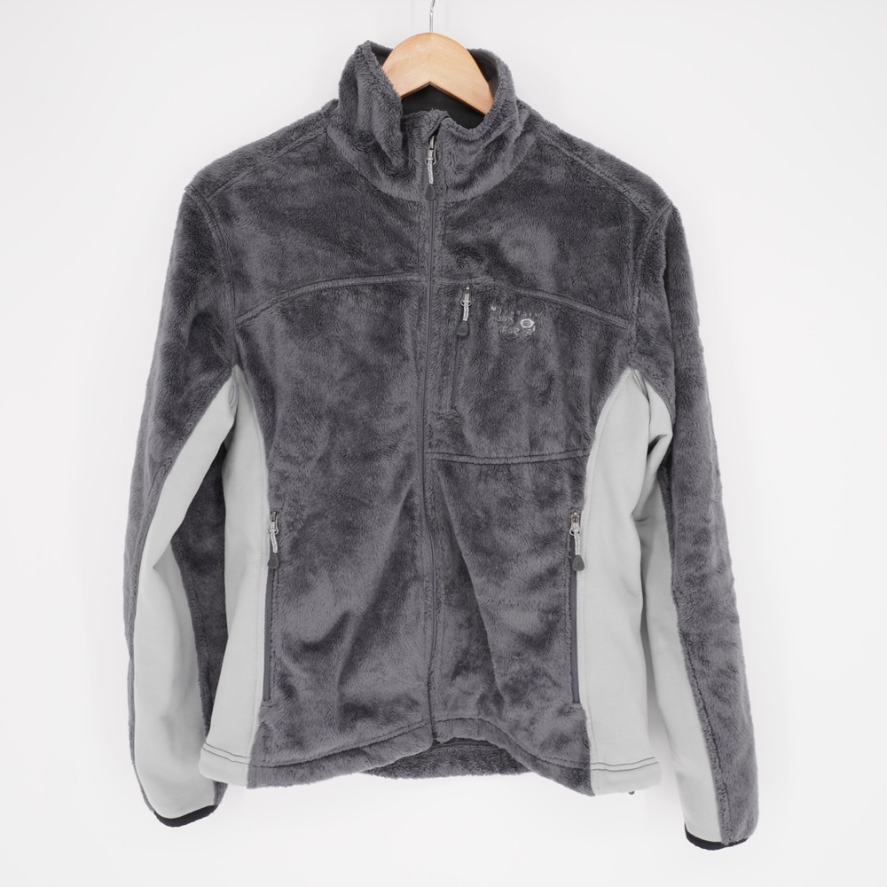 Mountain Hardwear Monkey Fleece Jacket Womens M Gray Full Zip Outdoor Pockets